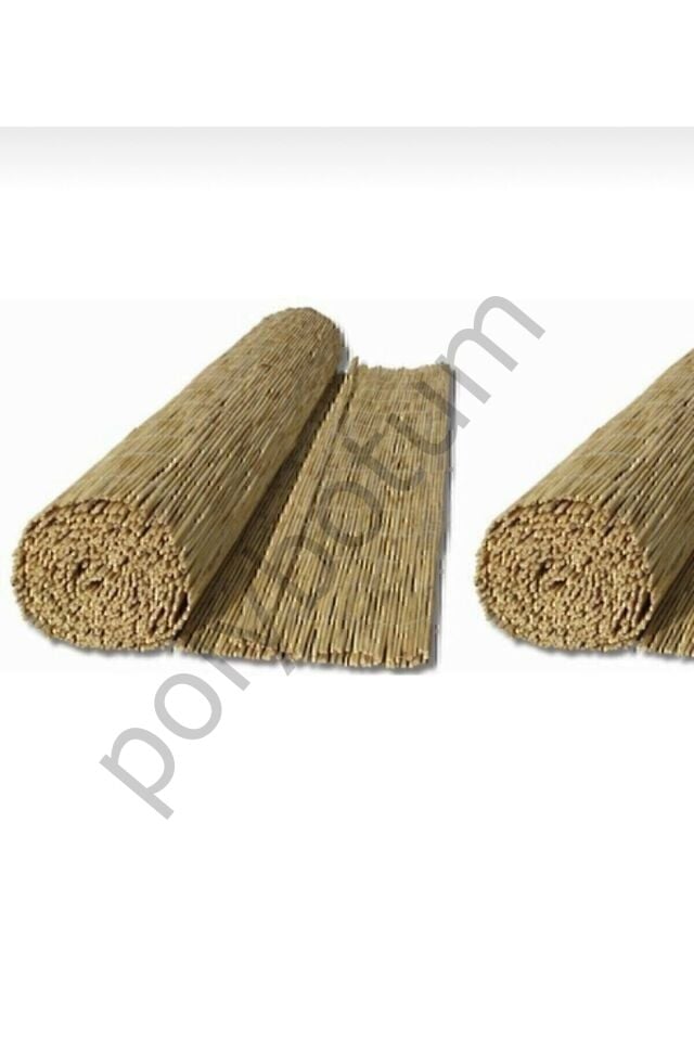 Kamış Çit Bambu Çit Hasır Doğal 1,00 X 5,00 Metre (TELLİ) bej Tek Ebat