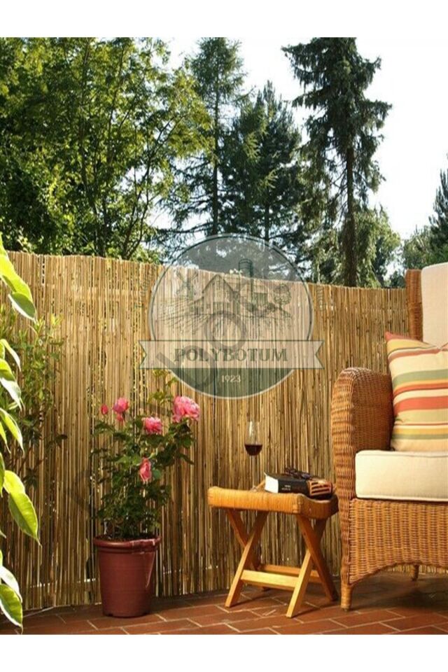 100x400 Dekoratif Doğal Bambu Kamış Hasır Bahçe Çiti- Gölgelik Hasır -balkon -tavan Dekorasyon 100x400 Tek Ebat 5 x 1