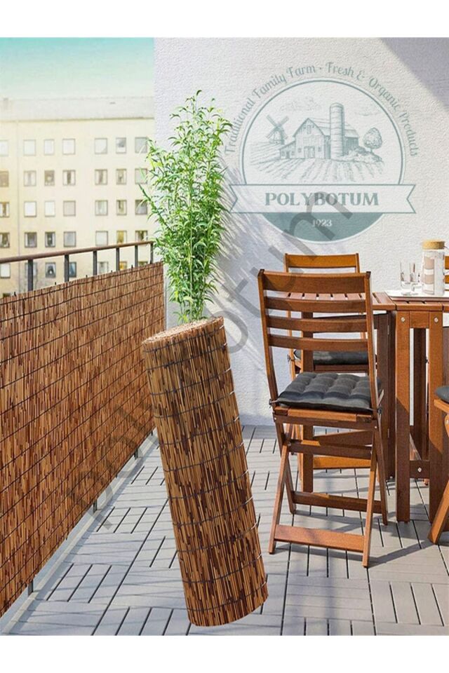 100x400 Dekoratif Doğal Bambu Kamış Hasır Bahçe Çiti- Gölgelik Hasır -balkon -tavan Dekorasyon 100x400 Tek Ebat 5 x 1