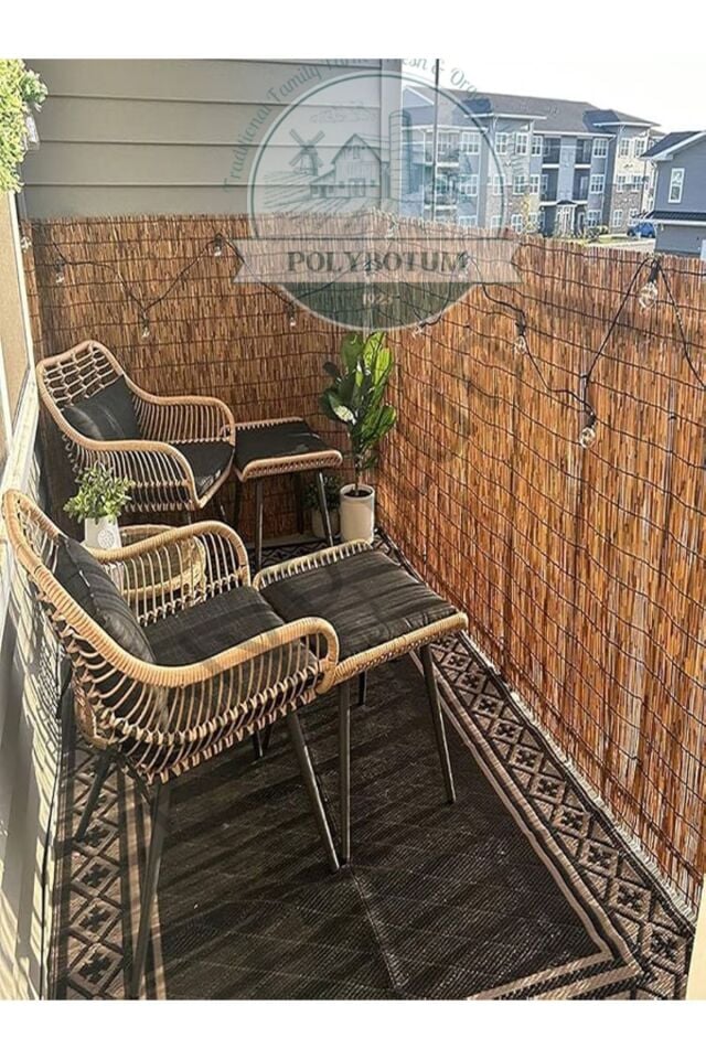 100x400 Dekoratif Doğal Bambu Kamış Hasır Bahçe Çiti- Gölgelik Hasır -balkon -tavan Dekorasyon 100x400 Tek Ebat 5 x 1