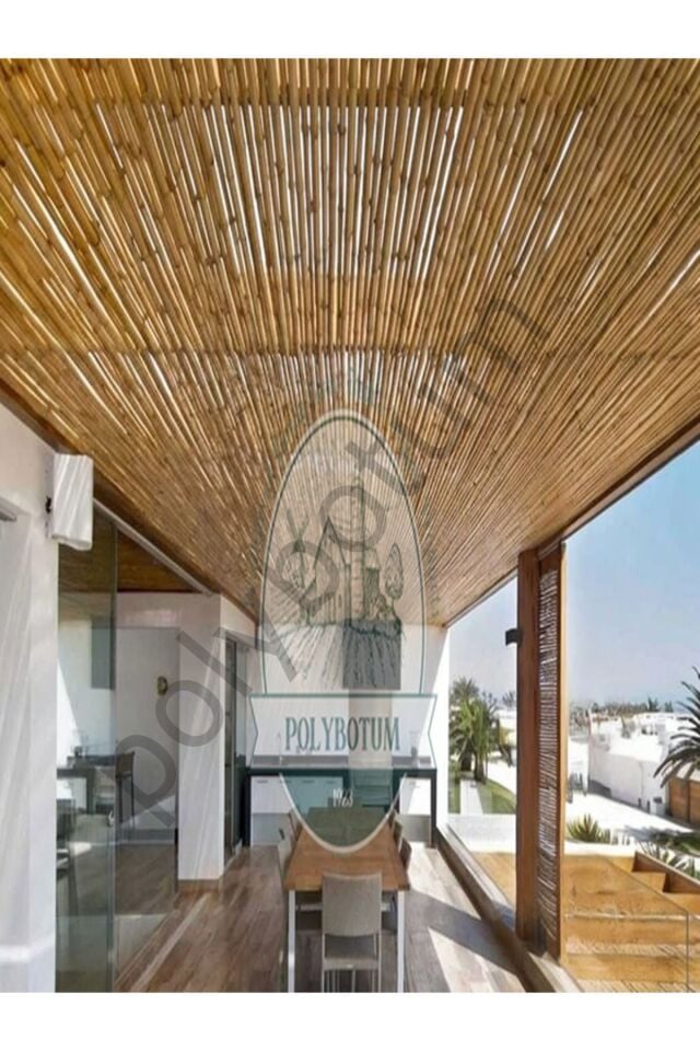 200x200 Dekoratif Doğal Bambu Kamış Hasır Bahçe Çiti- Gölgelik Hasır -balkon -tavan Dekorasyon 200x200 Tek Ebat 5 x 1