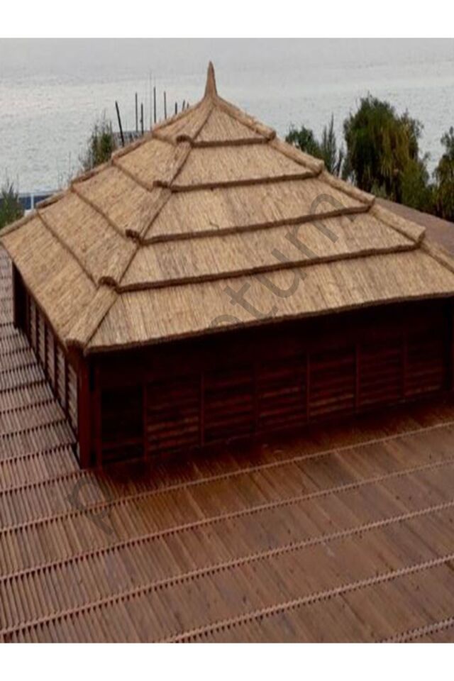 Doğal ve Dayanıklı Pres Bambu Kamış Balkon Çatı Kaplama (kalınlık , 2 cm 1 x 2 metre) Krem Tek Ebat 1 x 2