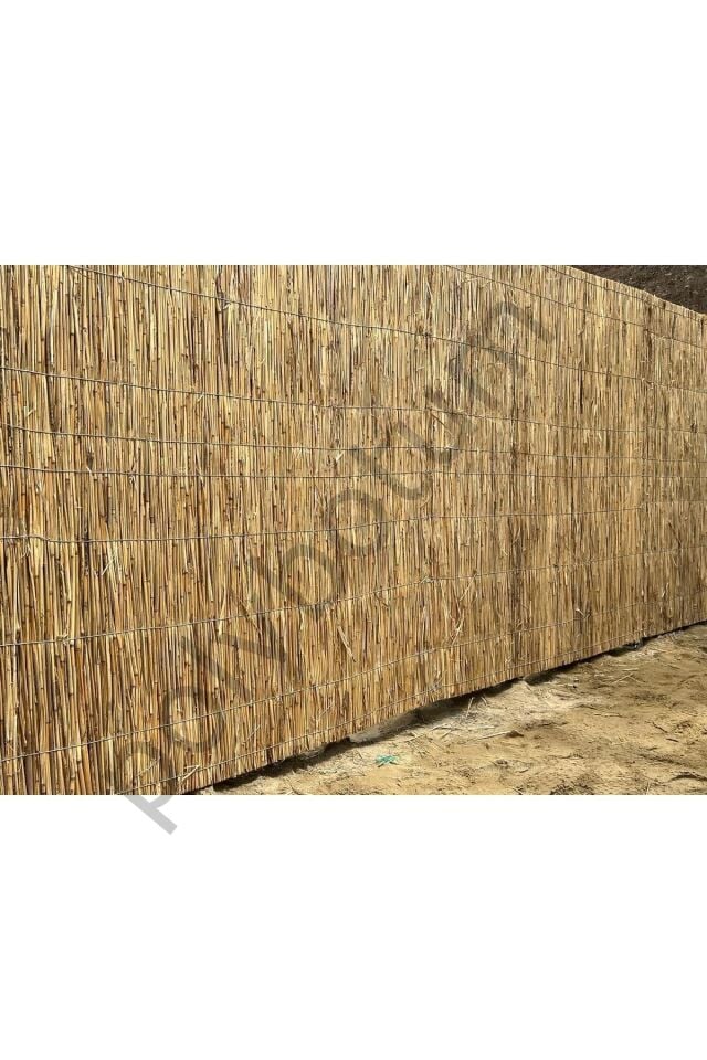 Doğal ve Dayanıklı Pres Bambu Kamış Balkon Çatı Kaplama (kalınlık , 2 cm 1 x 2 metre) Krem Tek Ebat 1 x 2
