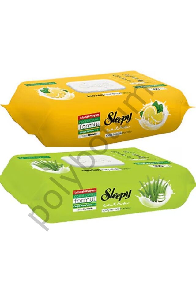 Sleepy Limonlu ve Aloe Vera Yüzey Temizleme Havlusu 100'LÜ  Tek Ebat