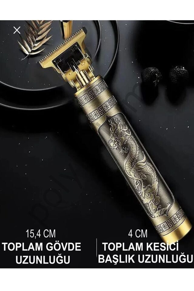 Dragon Metal Kasa Profesyonel Saç Sakal Ense Çizim Tüm Vücut Tüyü Lazer Öncesi Tıraş Makinesi. sarı Tek Ebat