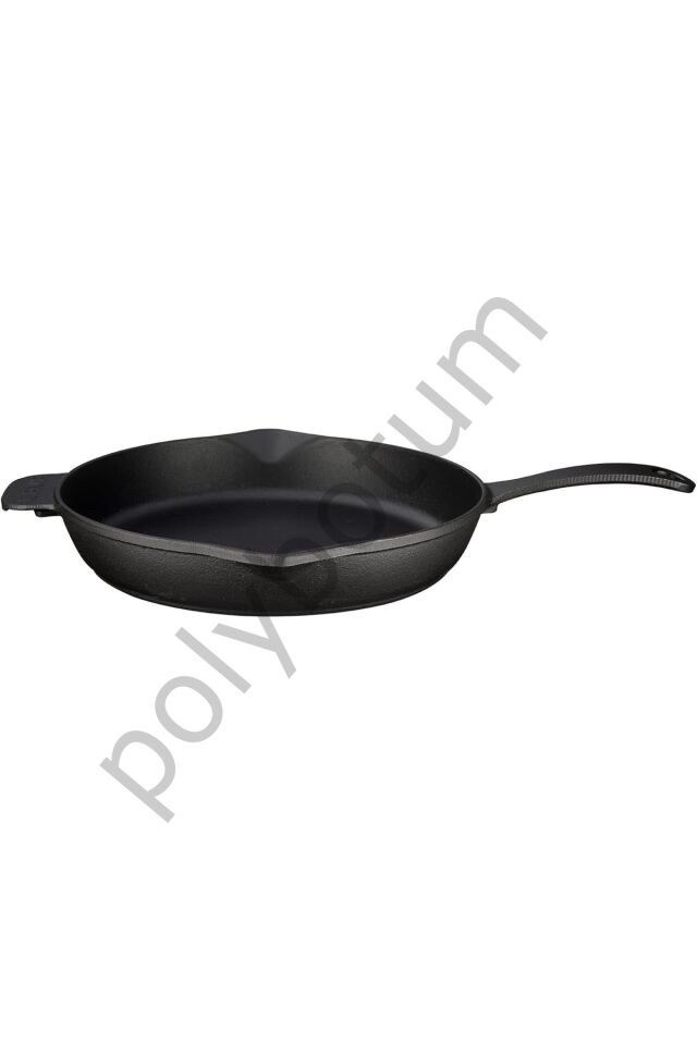 Metal Döküm Yuvarlak Kızartma Tavası, Metal Kulplu, 28 cm, Siyah çok renkli Tek Ebat