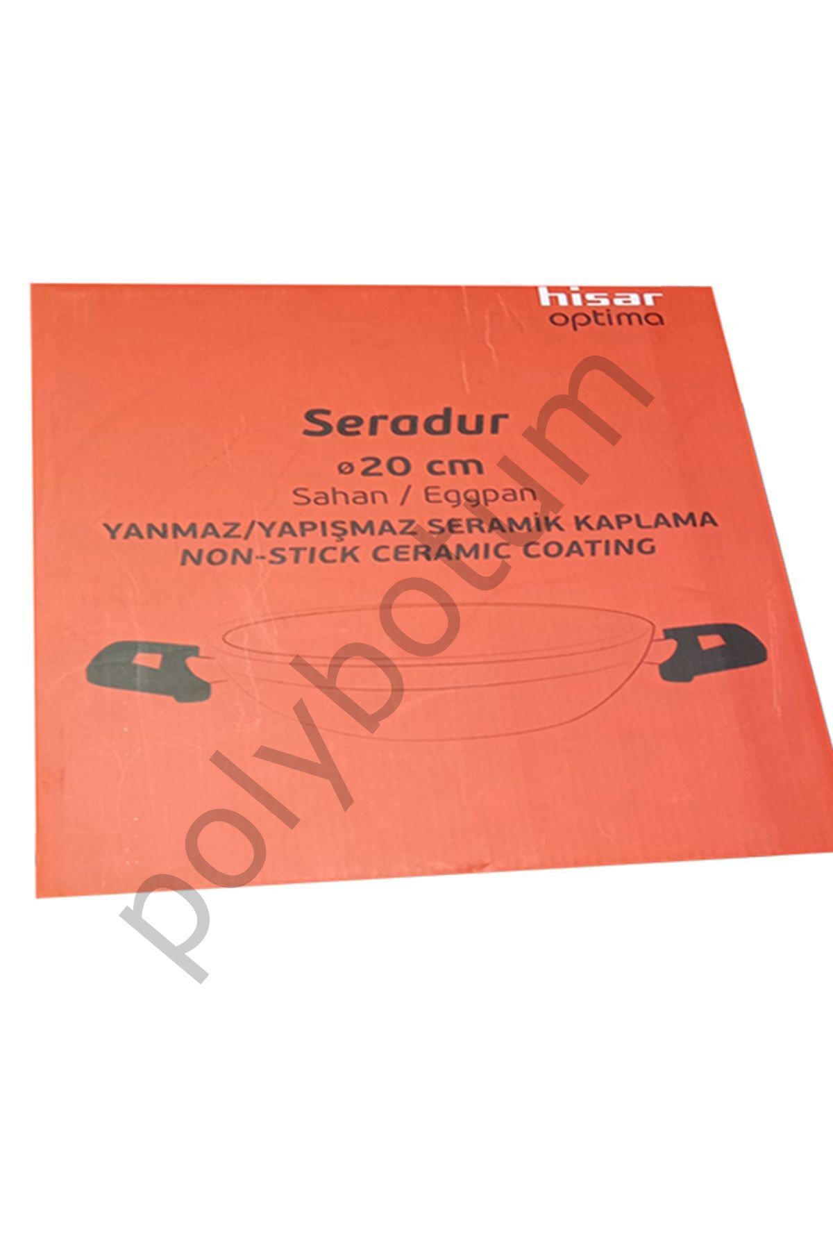 Seradur 20cm Yanmaz Yapışmaz Seramik Kaplama Ahşap Saplı Sahan Pembe Tek Ebat 15 x 20