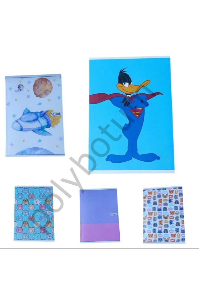 PP Kapak A5 40 Yaprak Dikişli Kareli Defter 2 ADET KARELİ Tek Ebat