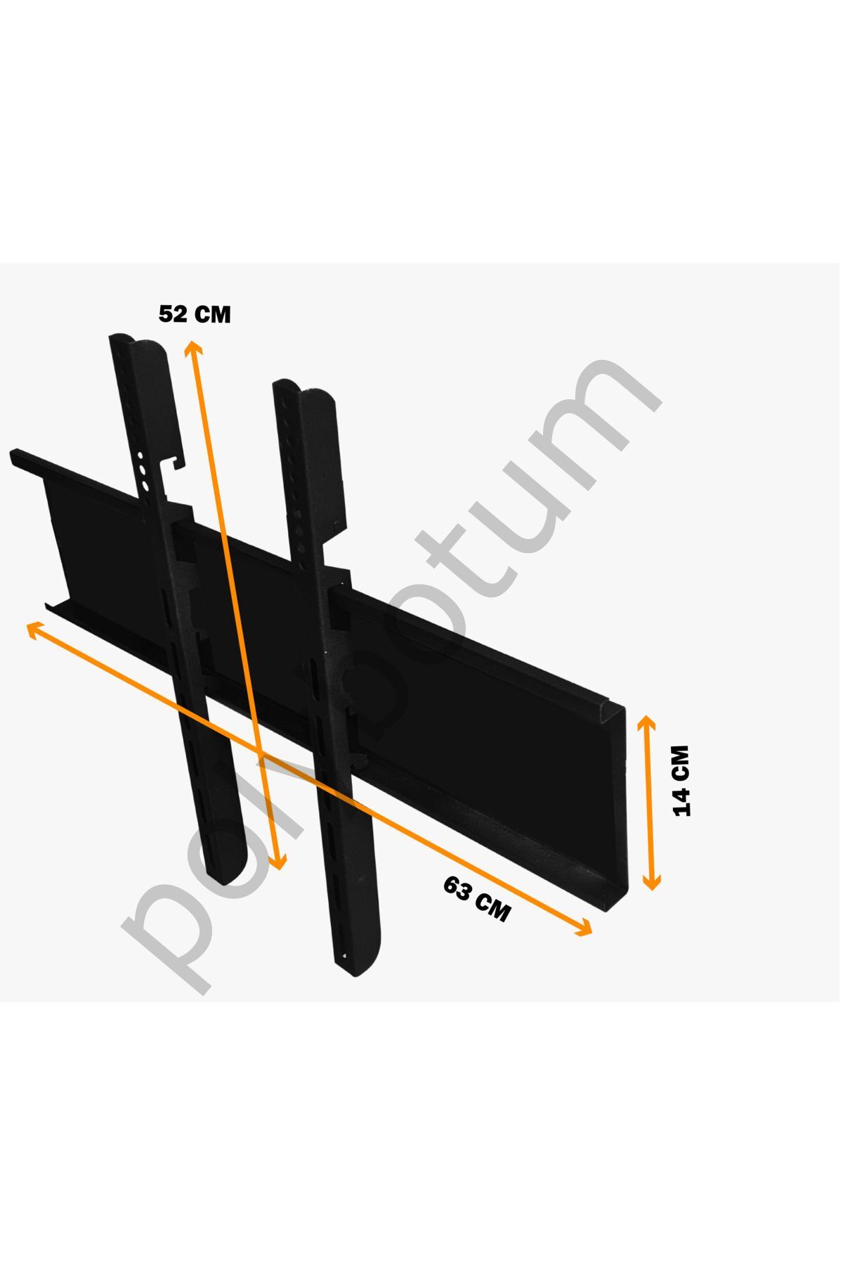75'' Inç 190 Ekran Uyumlu Televizyon Sabit LCD LED Tv Duvar Sabit Askı Aparatı Siyah Tek Ebat