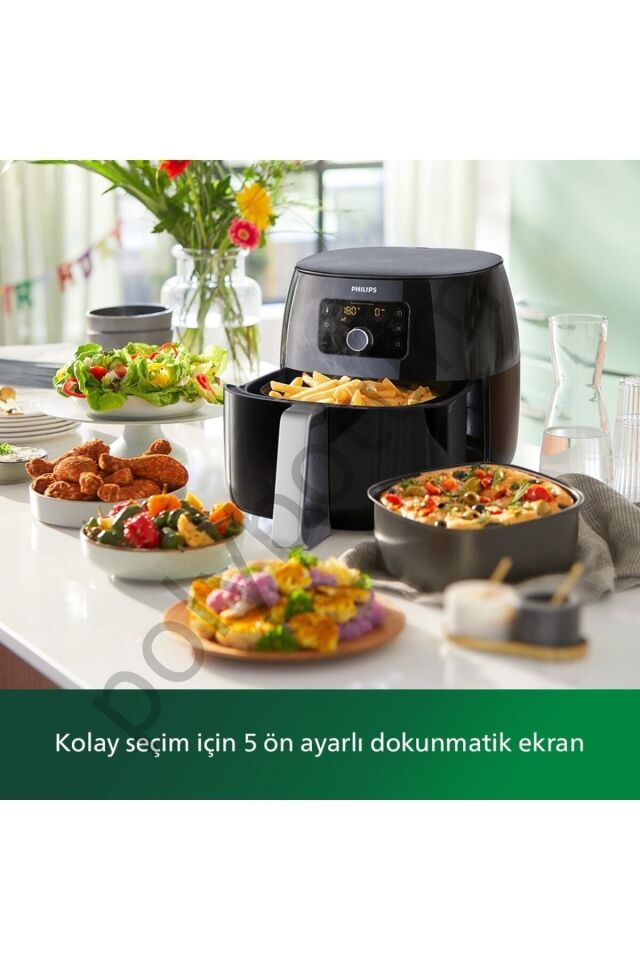 Airfryer XXL HD9650/90 Avance Collection 7.3 lt Yağsız ULTRA PREMİUM Fritöz Metalik Tek Ebat