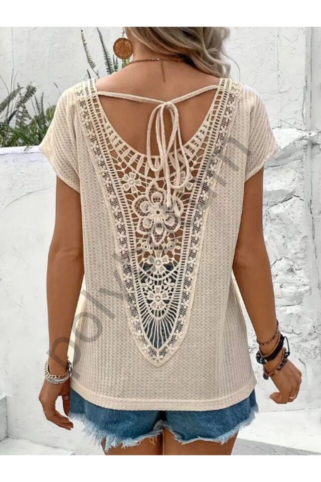 Tüy Baskılı Crew Neck Tank Top, Yaz Için Rahat Kolsuz Tank Top, Kadın Giyim KREM L