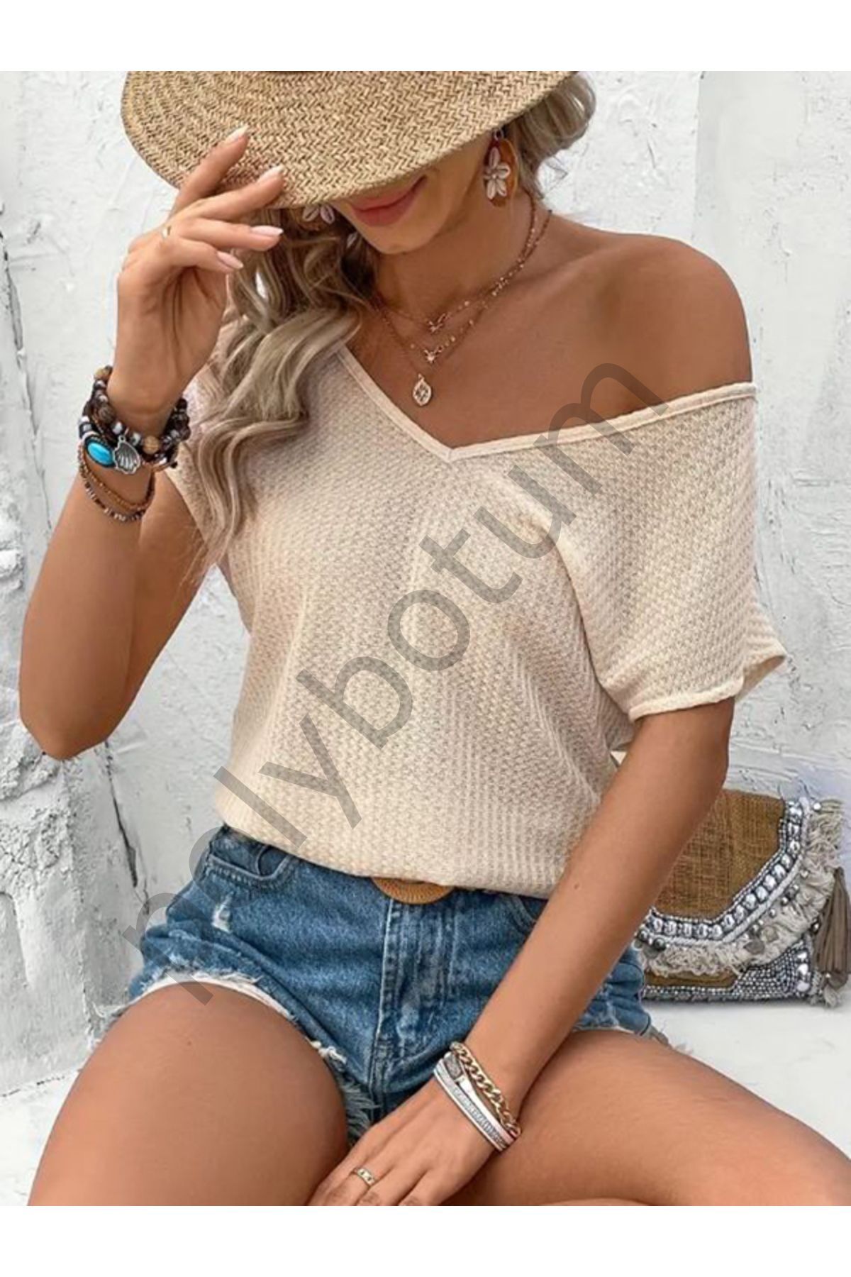 Tüy Baskılı Crew Neck Tank Top, Yaz Için Rahat Kolsuz Tank Top, Kadın Giyim KREM L