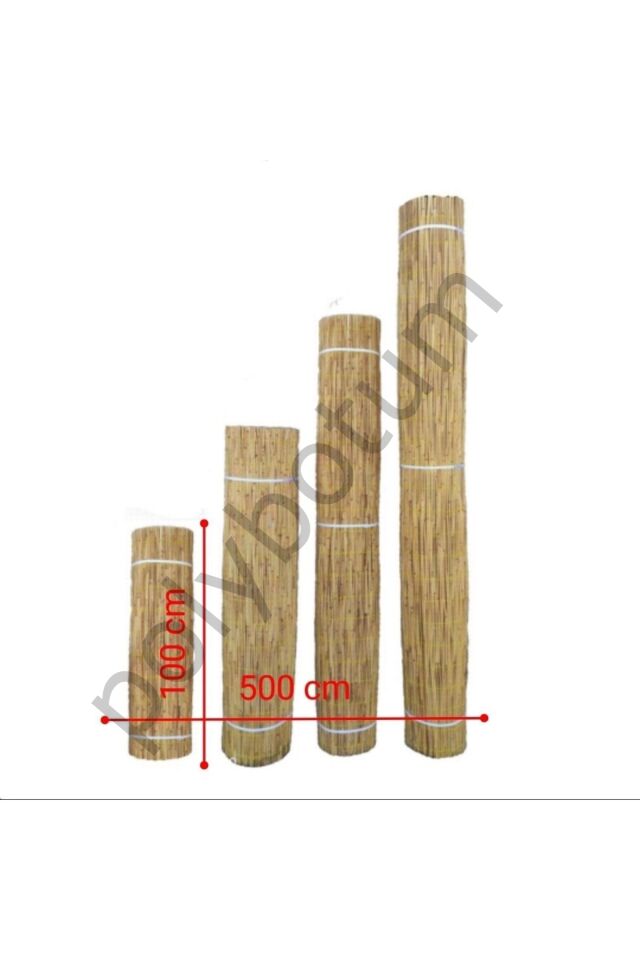 Kamış Hasır Çit Bambu Doğal 1m X 5m (uv)misina Ipli! Makine Örgüsü Duvar Dökoru sarı  50 x 110