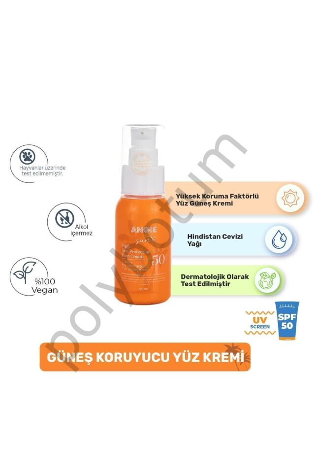 Sun Face 50 Spf Ürün Güneş Kremi 50 ml Unisex Renk Bronz (VEGAN)  Tek Ebat