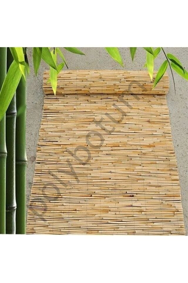 Doğal Kamış Hasır Çit 1m X 5m Doğal Bambu -bahçe Çiti - Gölgelik Hasır -tavan Dekorasyon  100 x 1500