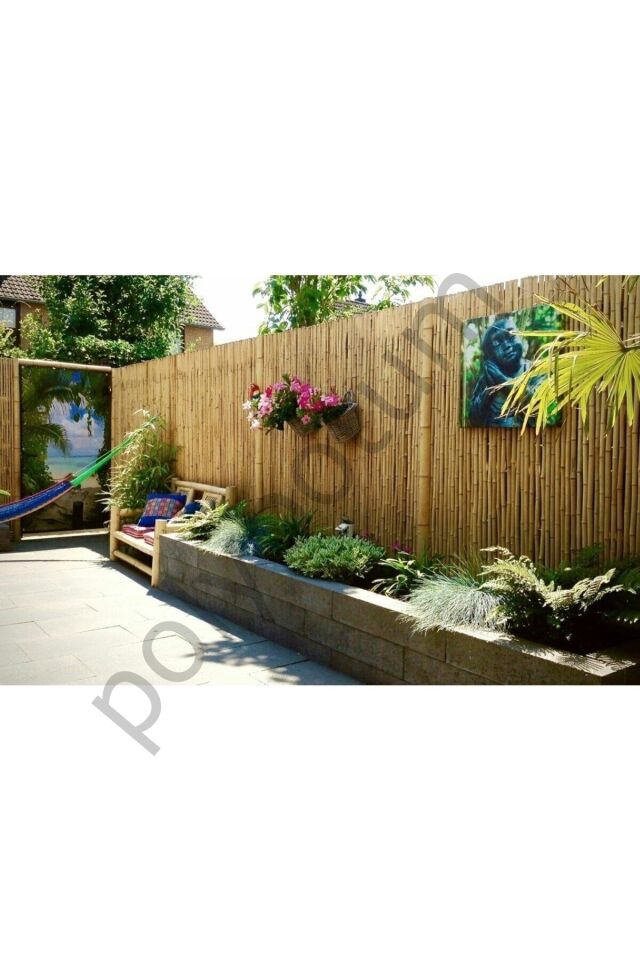 Doğal Kamış Hasır Çit 1m X 5m Doğal Bambu -bahçe Çiti - Gölgelik Hasır -tavan Dekorasyon  100 x 1500
