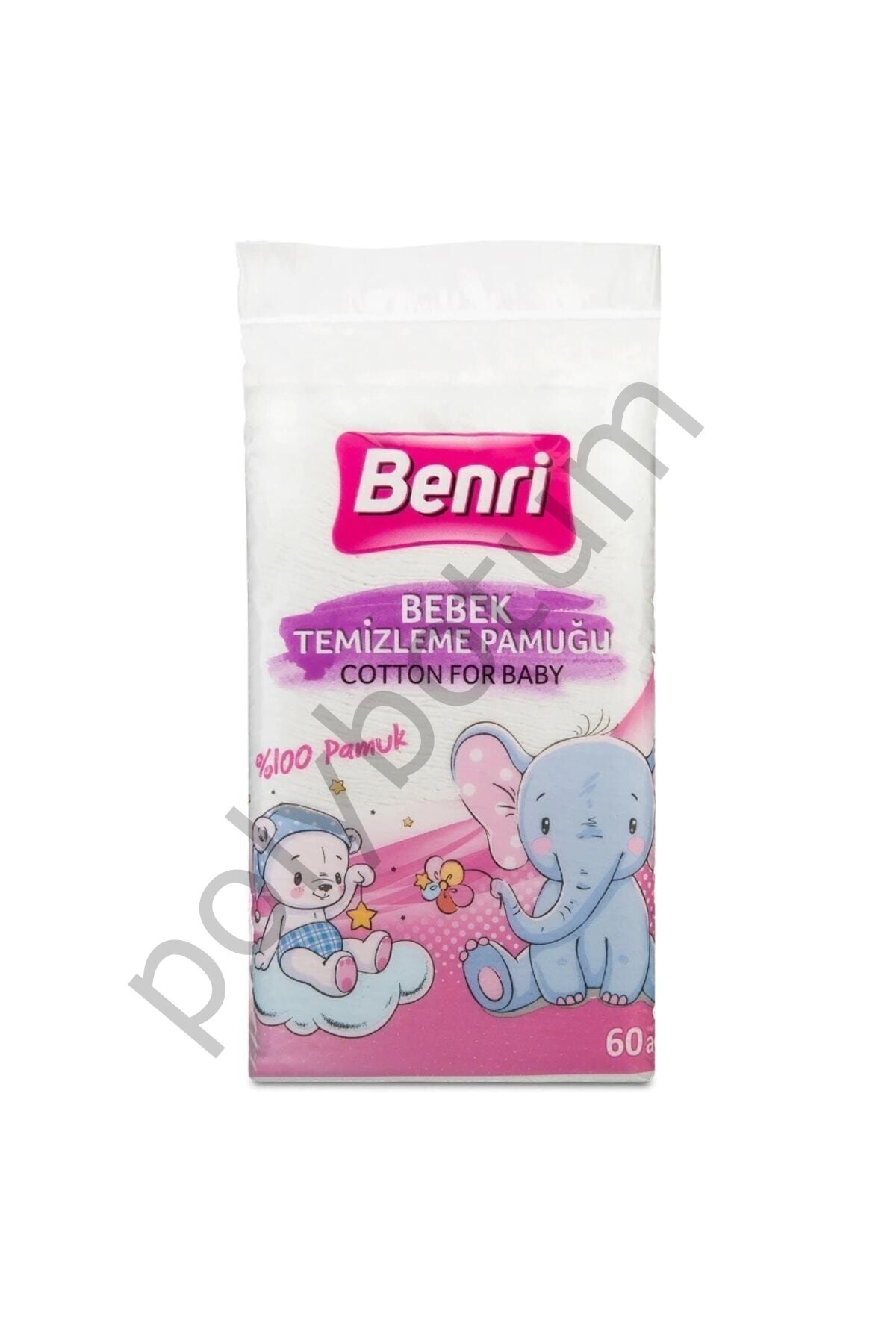Benri Baby Bebek Temizleme Pamuğu 60 Adet  Tek Ebat