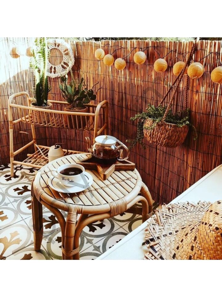 %100 Doğal  Bambu Kamış Hasır Bahçe Balkon Çit Gölgelik Gizlilik Çiti