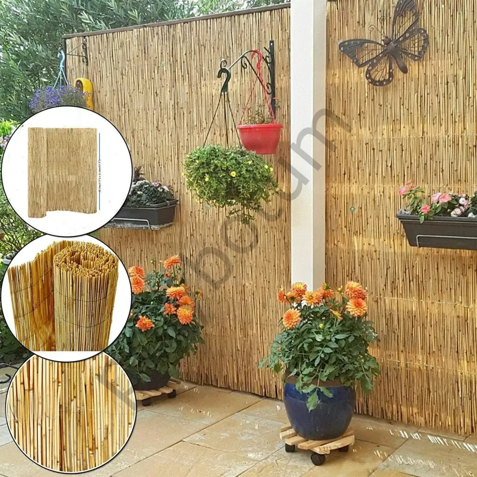 %100 Doğal  Bambu Kamış Hasır Bahçe Balkon Çit Gölgelik Gizlilik Çiti